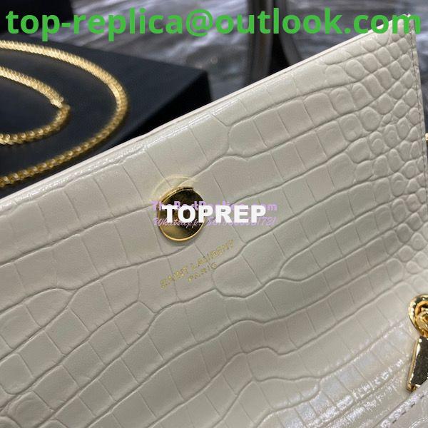 Replica YSL Saint Laurent Kate Chain Wallet With Tassel In Crocodile-embossed Shiny Leather 452159 Blanc Gold Hardware 11 Replica YSL Saint Laurent Kate Chain Wallet With Tassel In Crocodile-embossed Shiny Leather 452159 Blanc Gold Hardware 11
