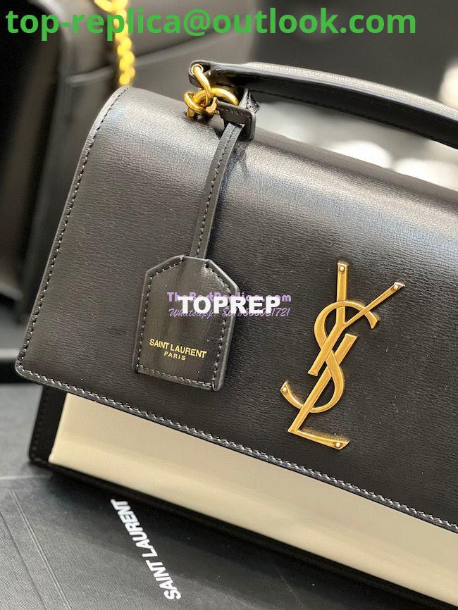 Replica YSL Saint Laurent Medium Sunset Satchel In Smooth Leather 634723 Black Blanc 5 Replica YSL Saint Laurent Medium Sunset Satchel In Smooth Leather 634723 Black Blanc 5