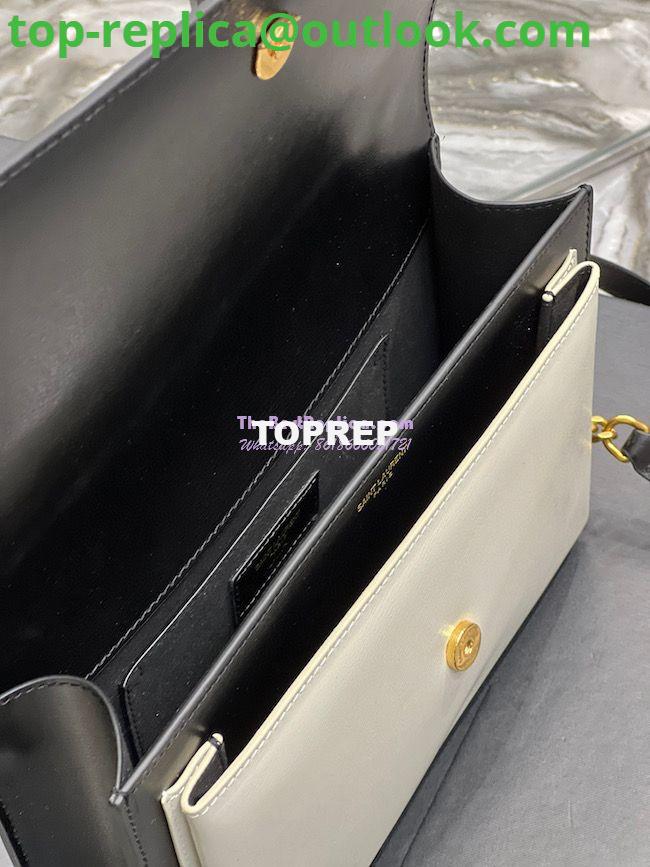 Replica YSL Saint Laurent Medium Sunset Satchel In Smooth Leather 634723 Black Blanc 9 Replica YSL Saint Laurent Medium Sunset Satchel In Smooth Leather 634723 Black Blanc 9