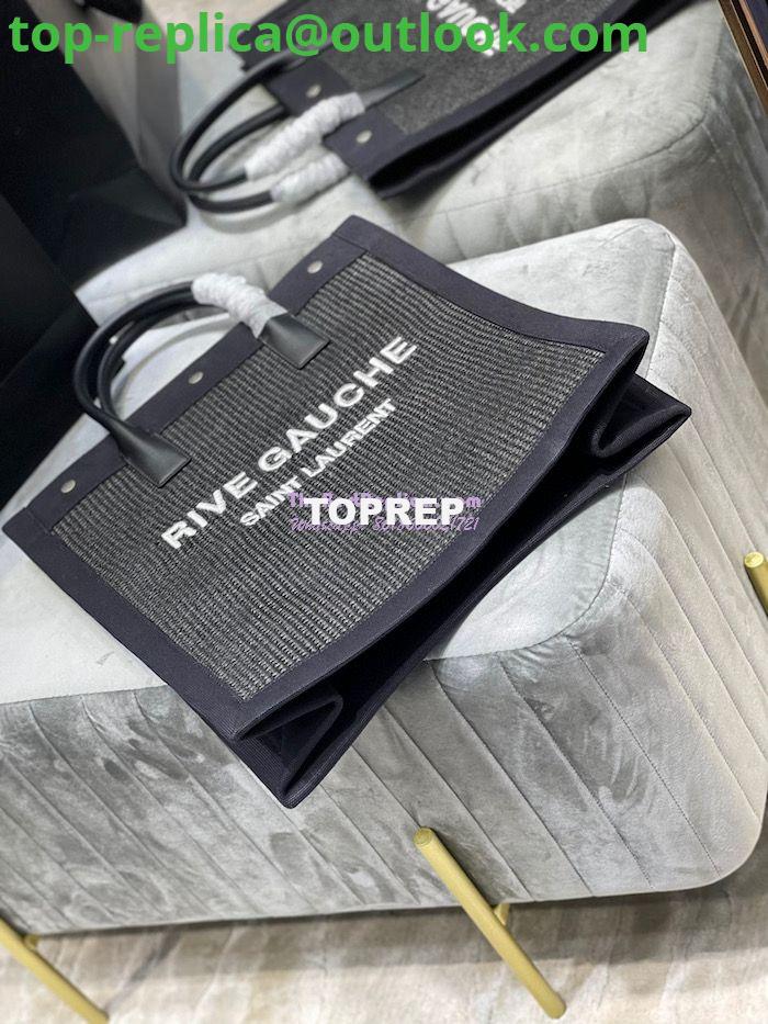Replica YSL Saint Laurent Rive Gauche N/s Shopping Bag In Felt And Leather 631682 Black 7 Replica YSL Saint Laurent Rive Gauche N/s Shopping Bag In Felt And Leather 631682 Black 7