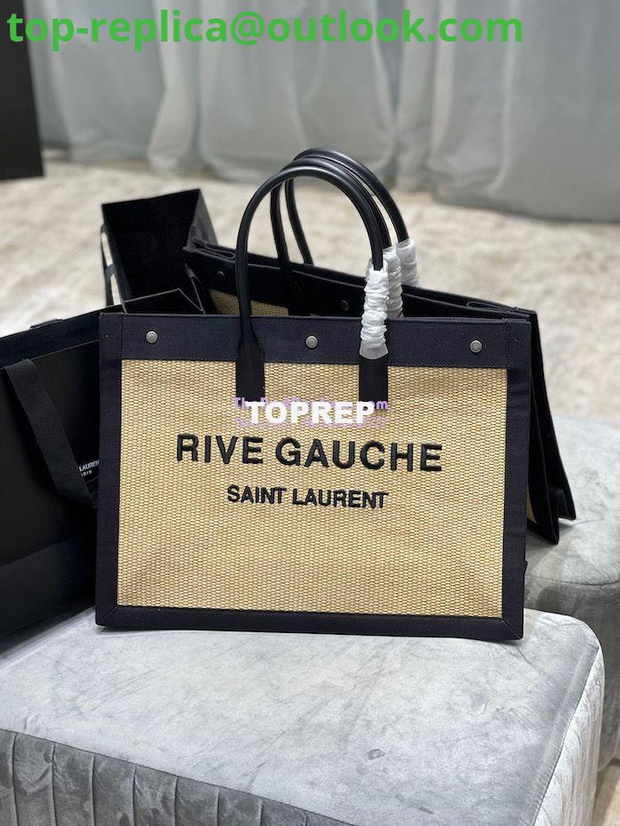 Replica YSL Saint Laurent Rive Gauche Tote Bag In Felt And Leather 499290 Beige 2 Replica YSL Saint Laurent Rive Gauche Tote Bag In Felt And Leather 499290 Beige 2