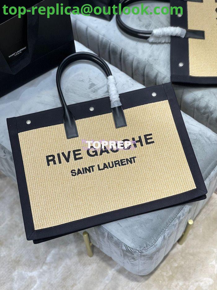 Replica YSL Saint Laurent Rive Gauche Tote Bag In Felt And Leather 499290 Beige 3 Replica YSL Saint Laurent Rive Gauche Tote Bag In Felt And Leather 499290 Beige 3