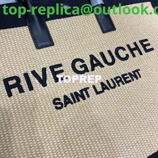 Replica YSL Saint Laurent Rive Gauche Tote Bag In Felt And Leather 499290 Beige 4