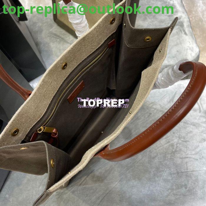 Replica YSL Saint Laurent Rive Gauche N/s Shopping Bag In Linen And Cotton 631682 Brown 8 Replica YSL Saint Laurent Rive Gauche N/s Shopping Bag In Linen And Cotton 631682 Brown 8