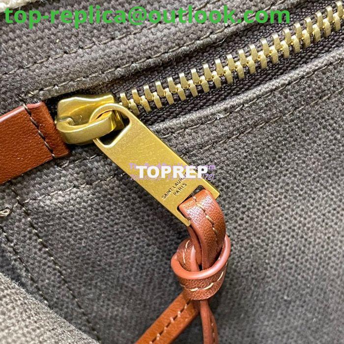 Replica YSL Saint Laurent Rive Gauche N/s Shopping Bag In Linen And Cotton 631682 Brown 9 Replica YSL Saint Laurent Rive Gauche N/s Shopping Bag In Linen And Cotton 631682 Brown 9