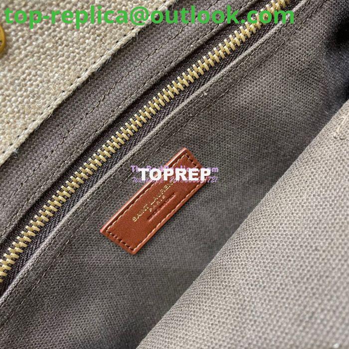 Replica YSL Saint Laurent Rive Gauche N/s Shopping Bag In Linen And Cotton 631682 Brown 10 Replica YSL Saint Laurent Rive Gauche N/s Shopping Bag In Linen And Cotton 631682 Brown 10