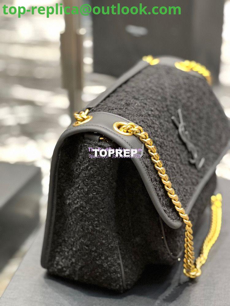 Replica YSL Saint Laurent Niki Medium In Bouclé Tweed And Smooth Leather 633158 Black 5 Replica YSL Saint Laurent Niki Medium In Bouclé Tweed And Smooth Leather 633158 Black 5