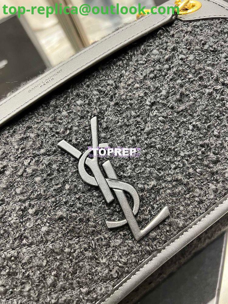 Replica YSL Saint Laurent Niki Medium In Bouclé Tweed And Smooth Leather 633158 Black 6 Replica YSL Saint Laurent Niki Medium In Bouclé Tweed And Smooth Leather 633158 Black 6