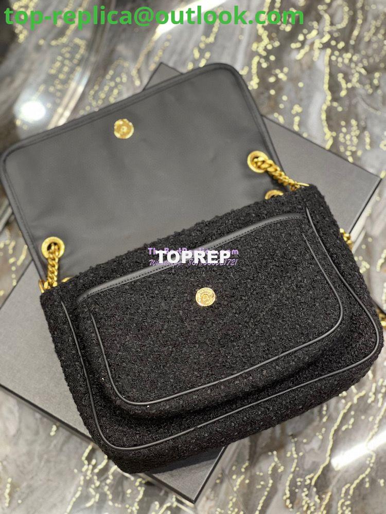 Replica YSL Saint Laurent Niki Medium In Bouclé Tweed And Smooth Leather 633158 Black 7 Replica YSL Saint Laurent Niki Medium In Bouclé Tweed And Smooth Leather 633158 Black 7