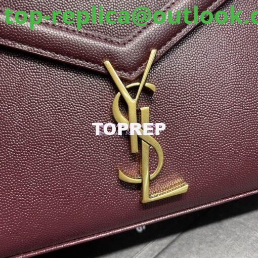 Replica YSL Saint Laurent Cassandra Top Handle Medium Bag In Grain De Poudre Leather Red 5