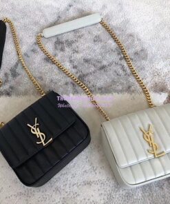 Replica YSL Saint Laurent Vicky Medium In Grain De Poudre Leather 5326121 Blanc 2