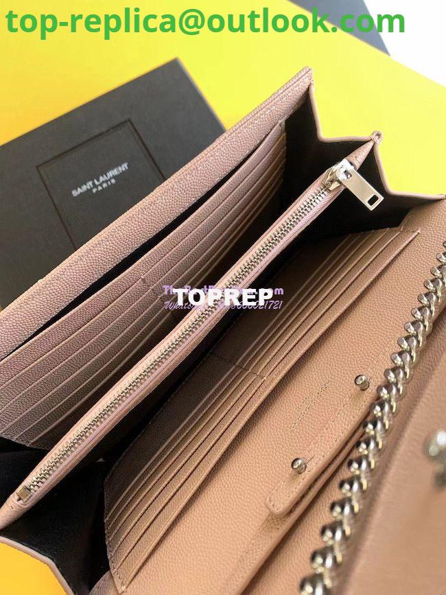 Replica YSL Saint Laurent Monogram Chain Wallet Grain De Poudre Rose in Silver Hardware 6 Replica YSL Saint Laurent Monogram Chain Wallet Grain De Poudre Rose in Silver Hardware 6