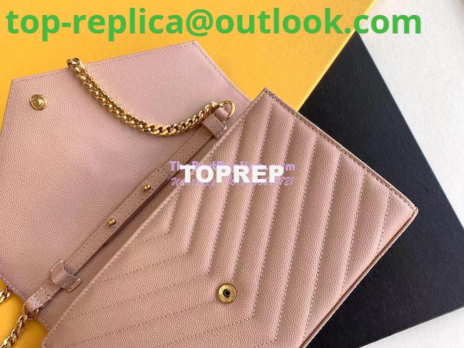 Replica YSL Saint Laurent Monogram Chain Wallet Grain De Poudre Rose in Silver Hardware 12 Replica YSL Saint Laurent Monogram Chain Wallet Grain De Poudre Rose in Silver Hardware 12