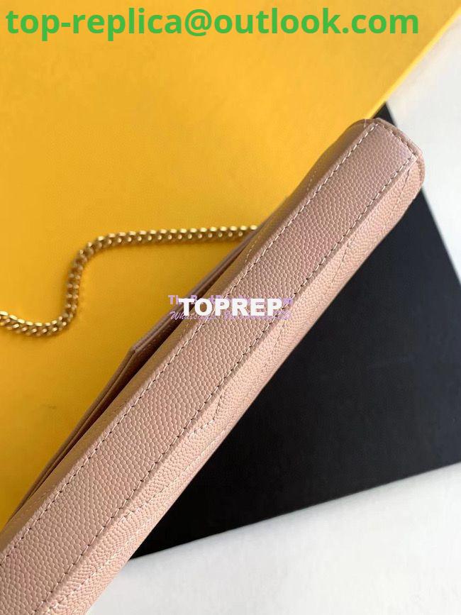 Replica YSL Saint Laurent Monogram Chain Wallet Grain De Poudre Rose in Silver Hardware 15 Replica YSL Saint Laurent Monogram Chain Wallet Grain De Poudre Rose in Silver Hardware 15