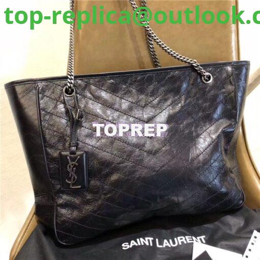 Replica YSL Saint Laurent Niki Large Black Vintage Leather Shopping Bag 5048670 2