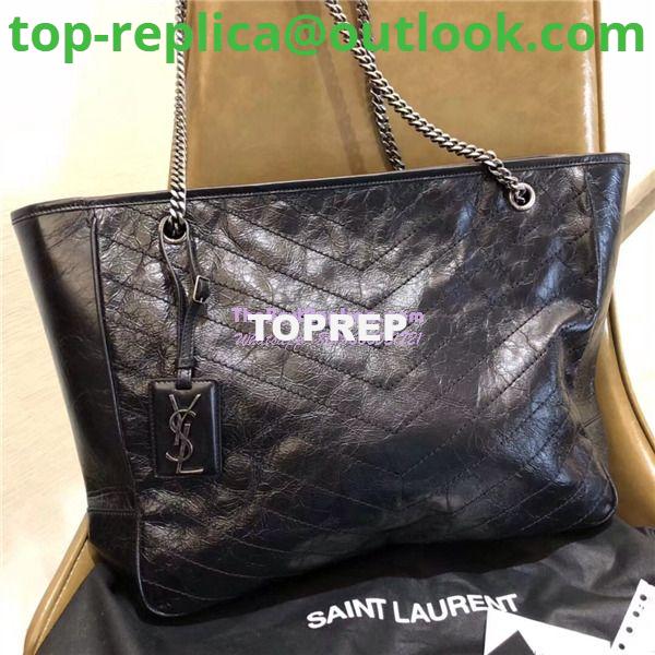 Replica YSL Saint Laurent Niki Large Black Vintage Leather Shopping Bag 5048670 2 Replica YSL Saint Laurent Niki Large Black Vintage Leather Shopping Bag 5048670 2