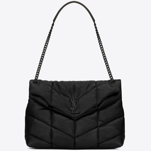 Replica Saint Laurent Puffer Medium Chain All Black Bag In Lambskin