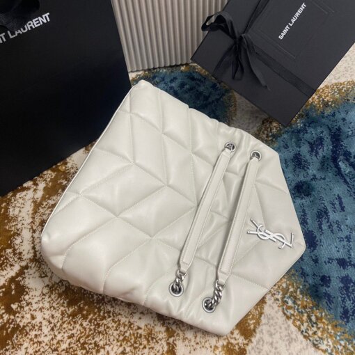 Replica Saint Laurent Puffer Medium Chain Bag In Ivory Lambskin 9