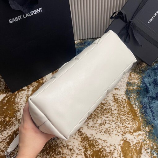 Replica Saint Laurent Puffer Medium Chain Bag In Ivory Lambskin 10