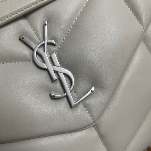 Replica Saint Laurent Puffer Medium Chain Bag In Ivory Lambskin 11