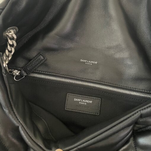 Replica Saint Laurent Puffer Medium Chain Bag In Noir Lambskin 11