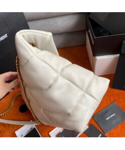 Replica Saint Laurent Puffer Medium Chain Bag In White Lambskin 2