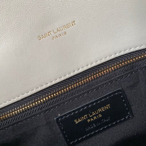 Replica Saint Laurent Puffer Medium Chain Bag In White Lambskin 7