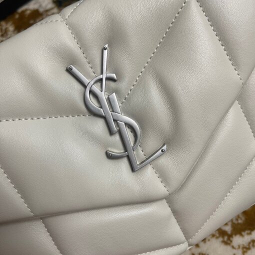 Replica Saint Laurent Puffer Small Chain Bag In Ivory Lambskin 5