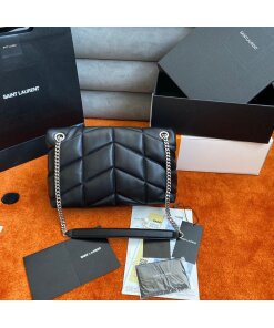 Replica Saint Laurent Puffer Small Chain Bag In Noir Lambskin