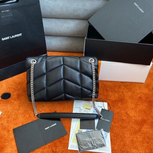 Replica Saint Laurent Puffer Small Chain Bag In Noir Lambskin