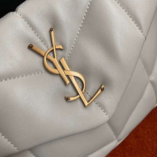 Replica Saint Laurent Puffer Small Chain Bag In White Lambskin 4