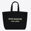 Replica Saint Laurent Rive Gauche Tote Bag in Neon Pink Raffia Crochet 11