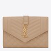 Replica Saint Laurent Cassandre Small Envelope All Black Wallet in Matelasse Leather 12