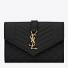 Replica Saint Laurent Small Envelope Wallet in White Matelasse Leather 12